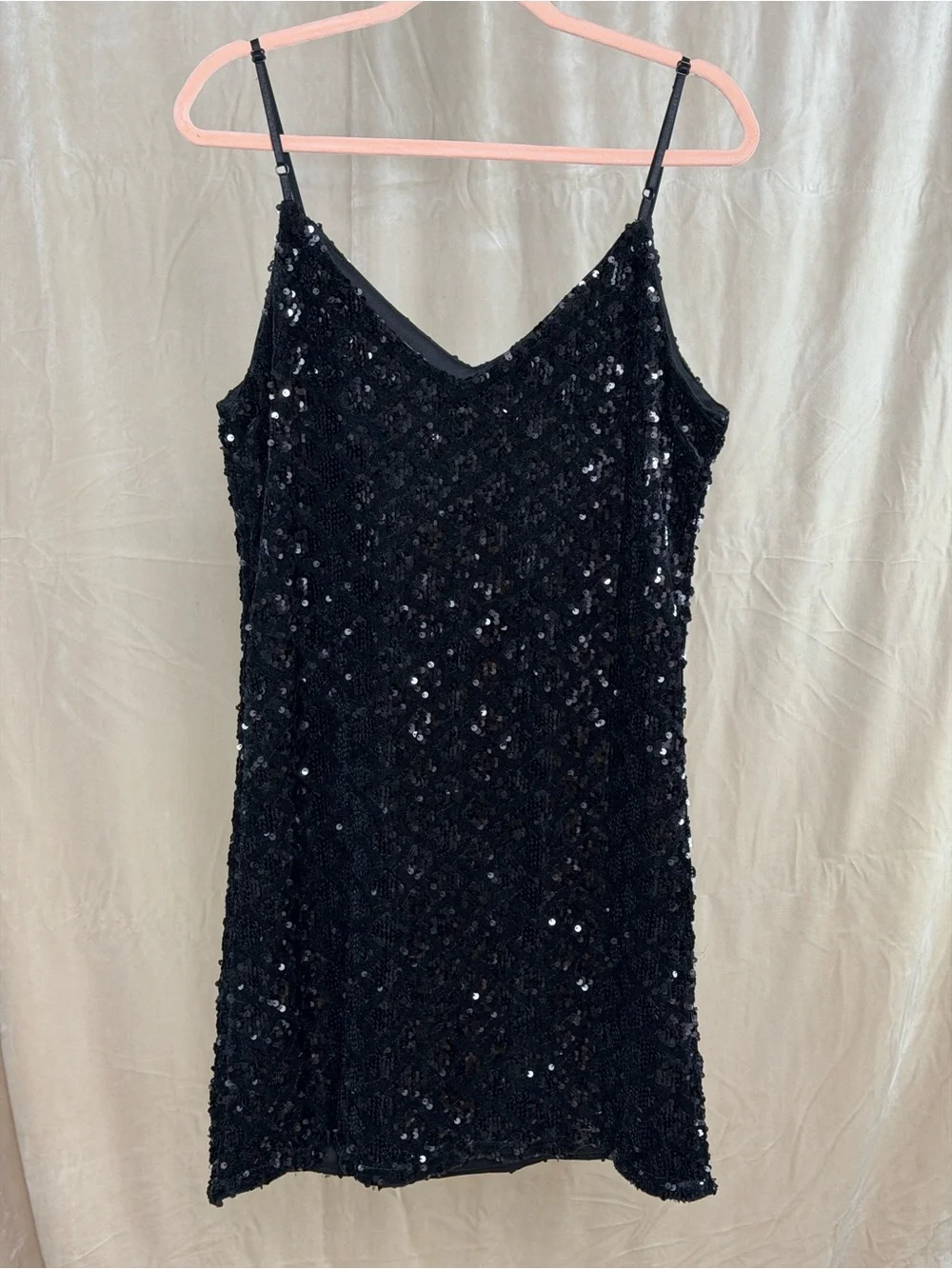 Black Sequin Mini Dress